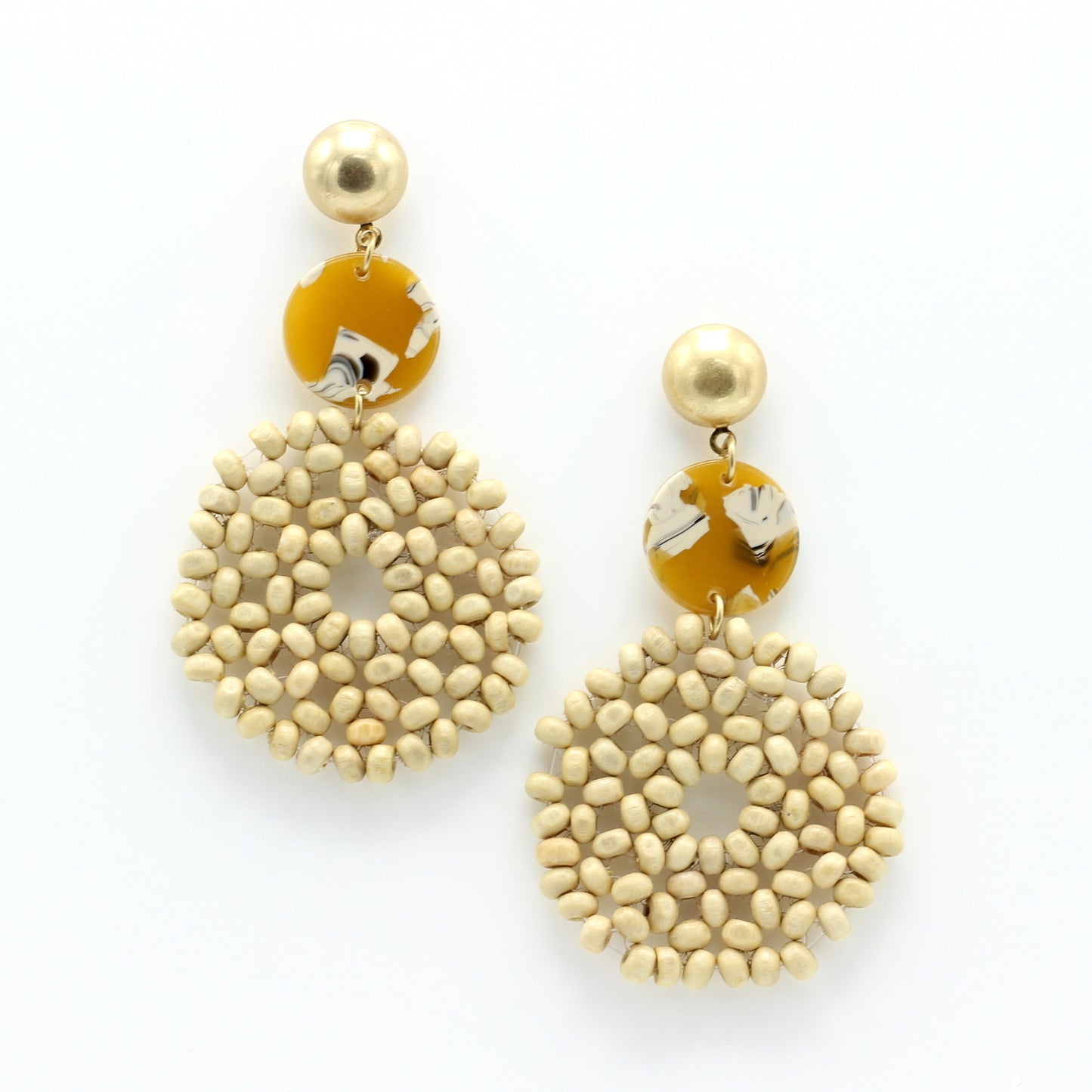 Earrings Handmade Beads and Acrylic - Hashtag Bamboo