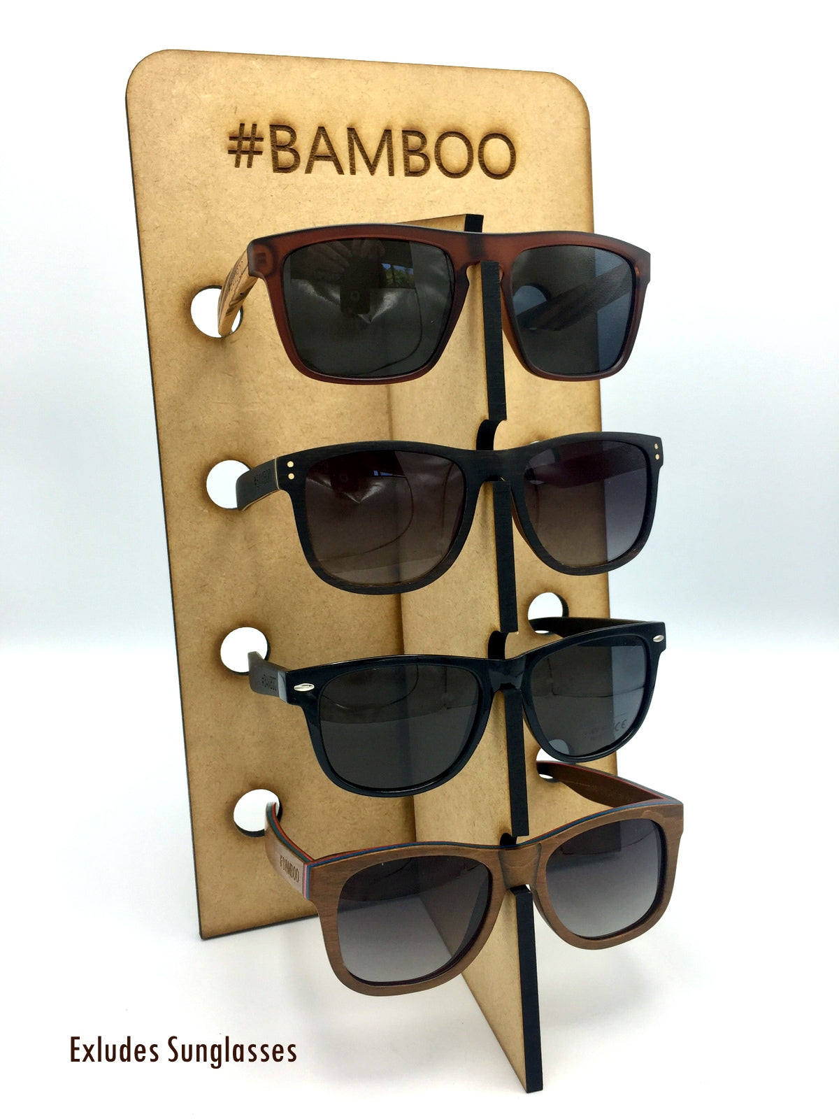 Sunglass Stand - 4 Slot Wholesale ONLY - Hashtag Bamboo