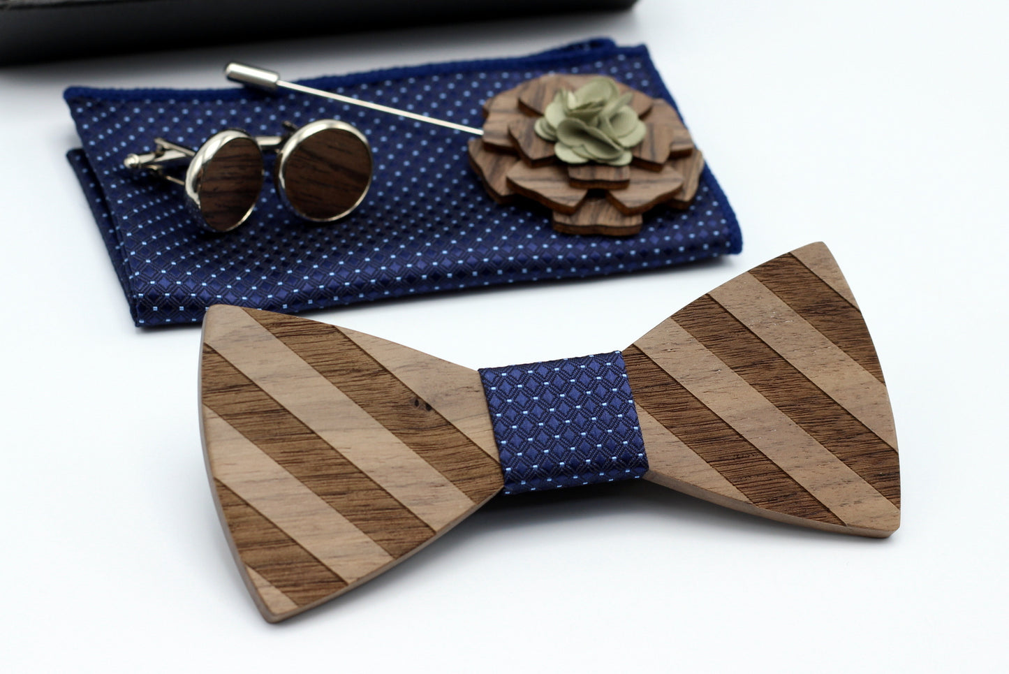 Wooden Bow Tie Combo Set - THE HAMILTON - Hashtag Bamboo