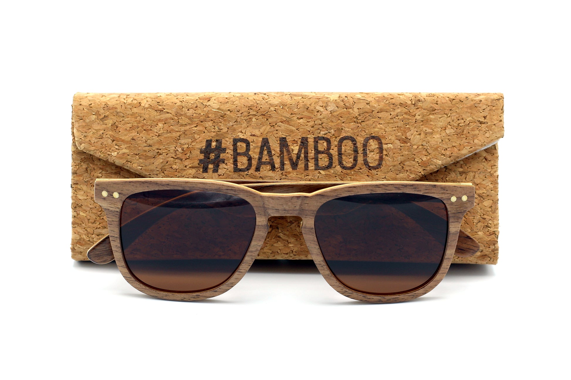 SOLID WOOD Ladies Sunglasses Walnut with Brown Polarised Lens - THE FLARE - Hashtag Bamboo