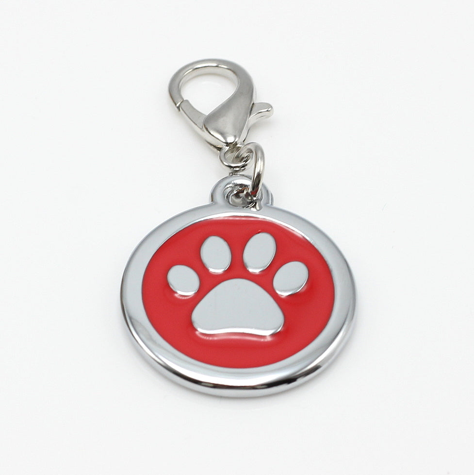Stainless Steel Paw Print Dog Tag, 5 colours, red, price includes engraving.