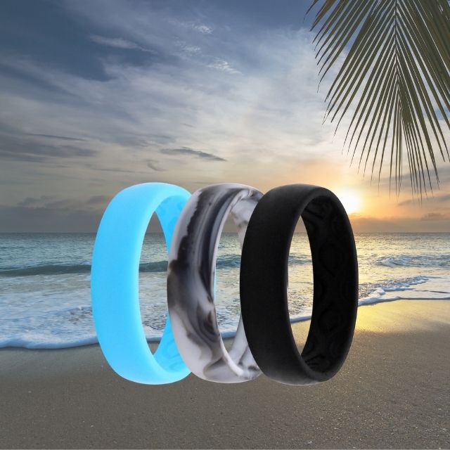 Ladies Silicone Ring BLUE Combo Pack of 3