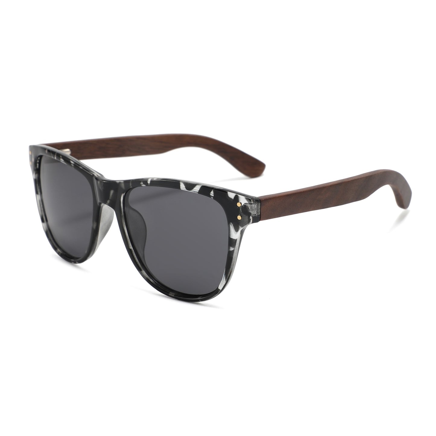 LEXI TS BLACK Ladies Sunglasses Polarised Lens Wooden Arms