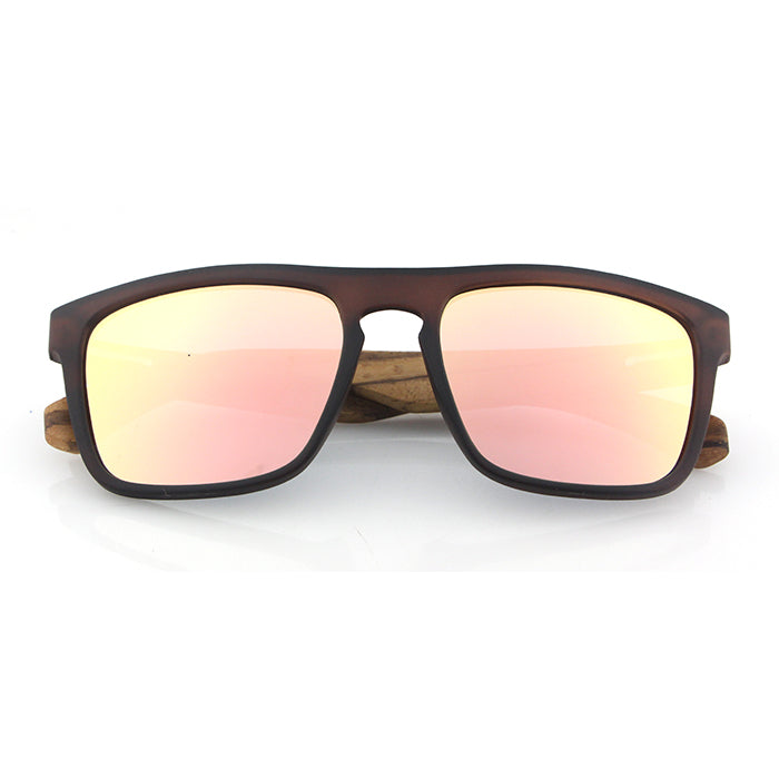 Best selling MANSHADY ROSE Men's Sunglasses  Rose Gold Polarised Lens Wooden Arms