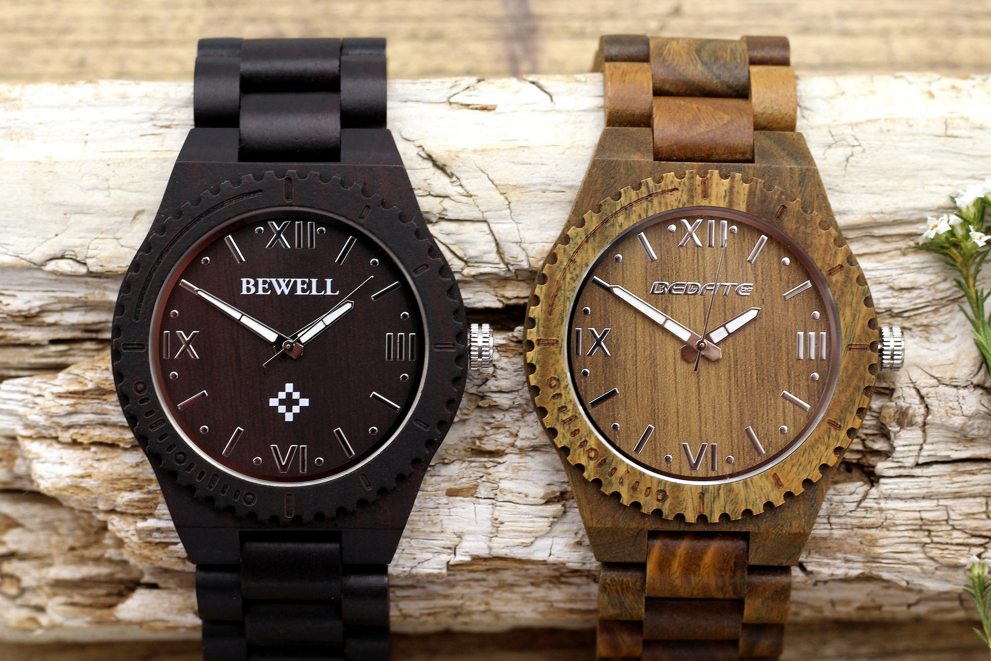 MARCO KHAKI Mens Sandalwood Watch with Wood Strap – Hashtag Bamboo