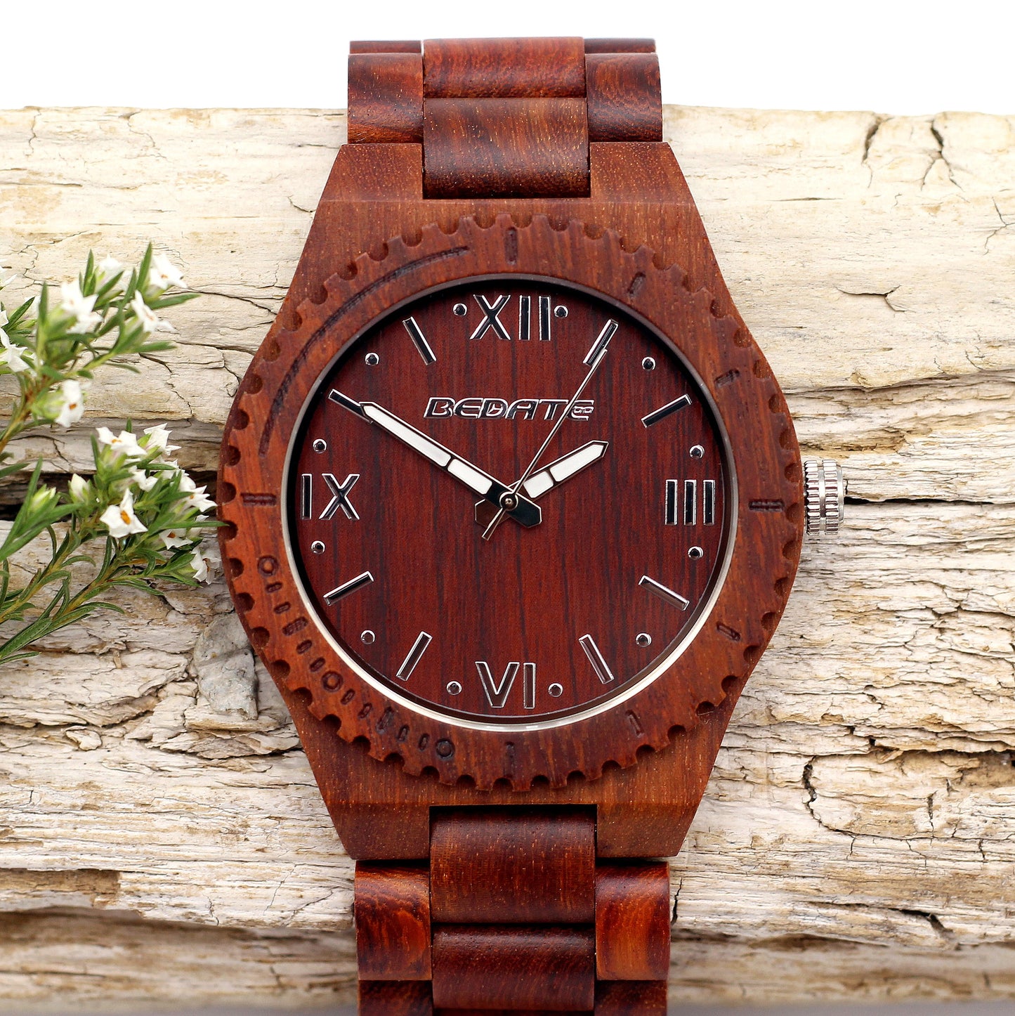 MARCO RED Men's Rosewood Watch with Wood Strap
