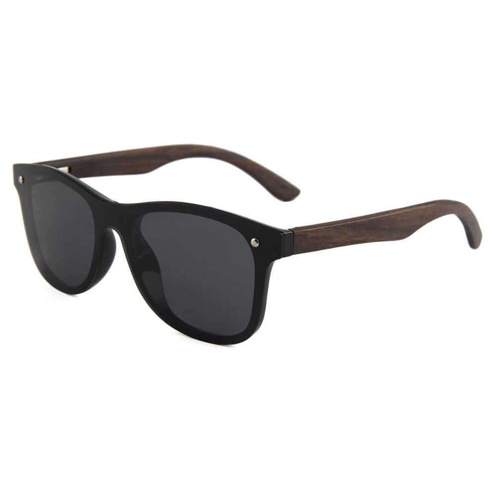 MATRIX BLACK Sunglasses Polarised Lens Wooden Arms