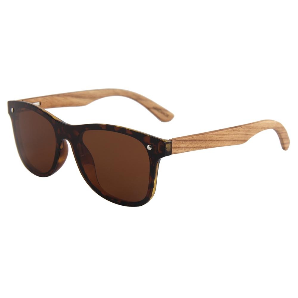 MATRIX BROWN Sunglasses Polarised Lens Wooden Arms - Hashtag Bamboo