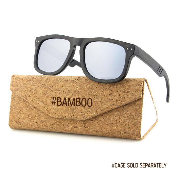 MCQUEEN SILVER Bamboo Men's Sunglasses Polarised Lens