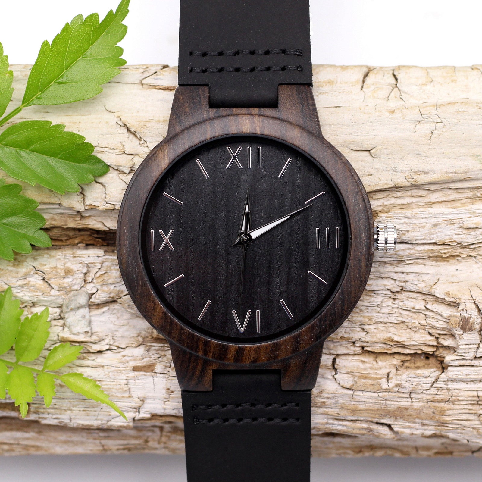 Black wood outlet watch