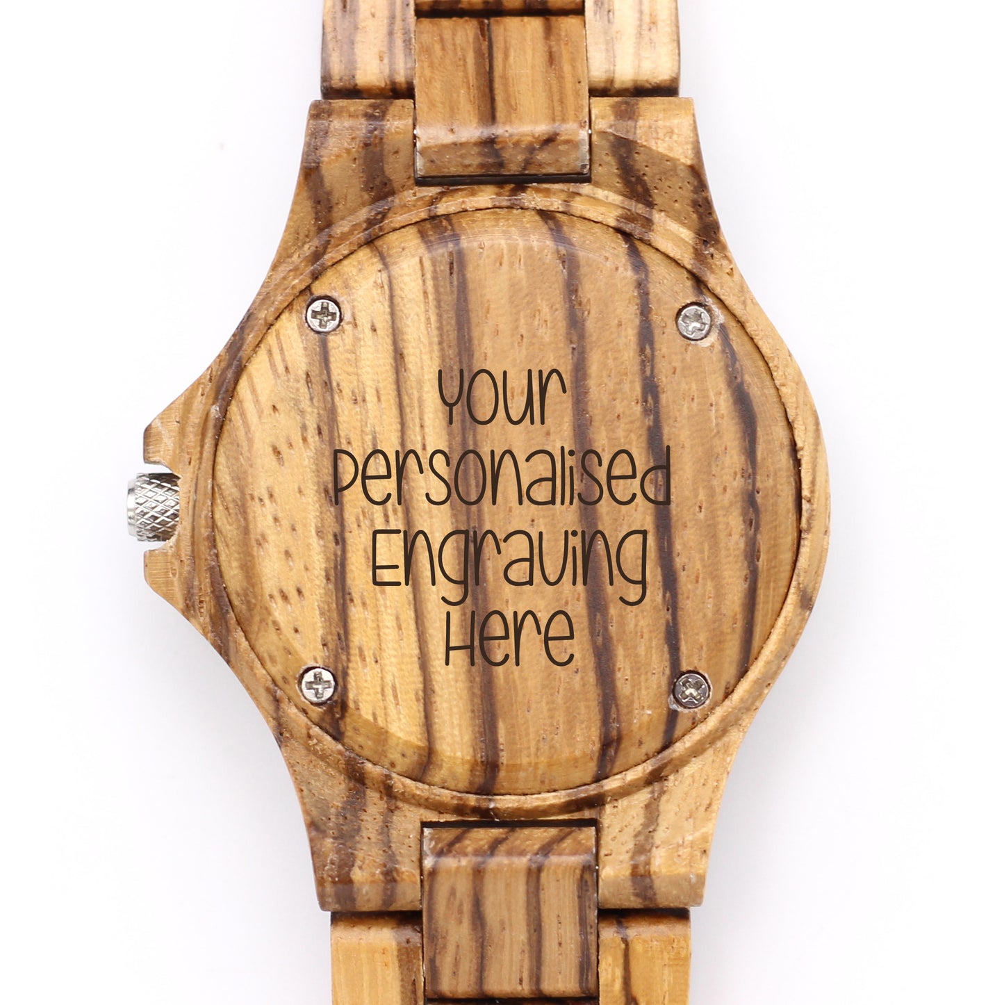 SERENA ZEBRAWOOD MISSDATE Ladies Wooden Watch Date Function