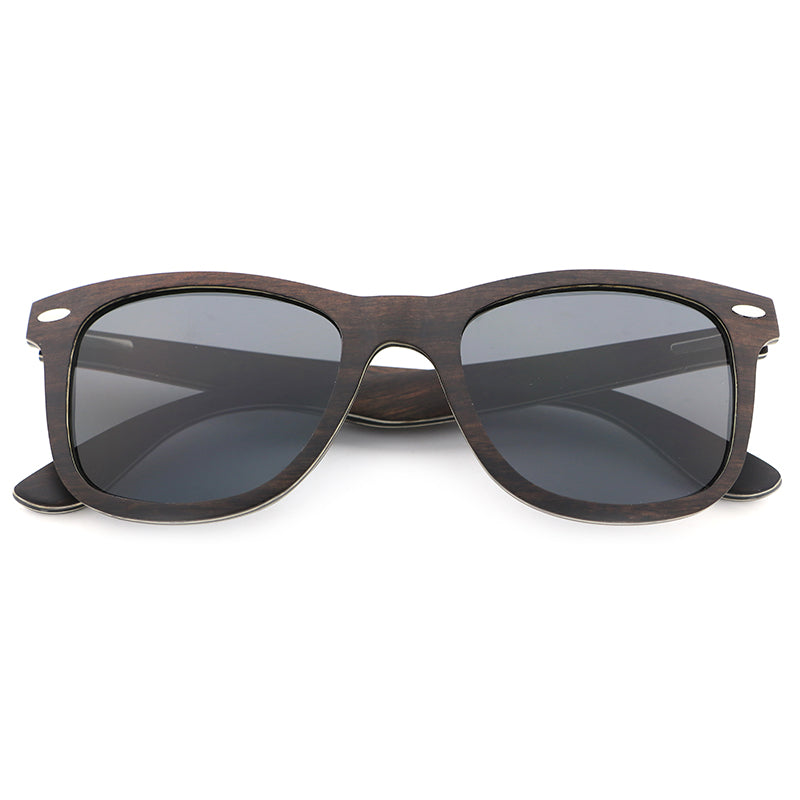 PALMER GREY Men's Ebony Wood Sunglasses Polarised Lens
