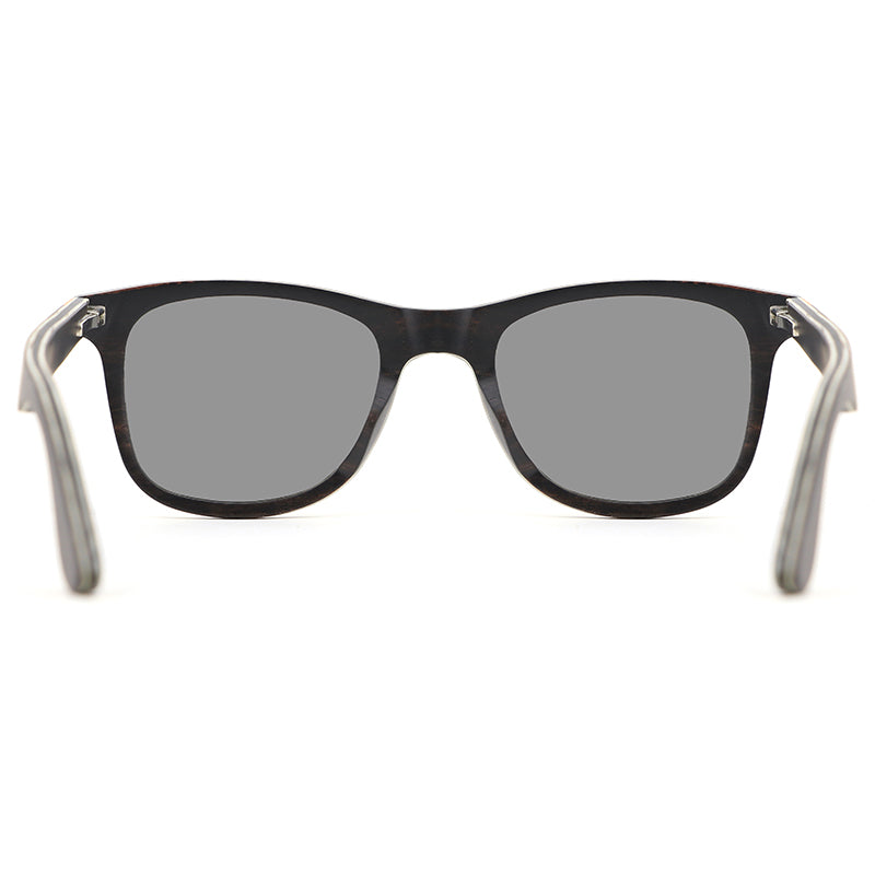 PALMER SILVER Men's Ebony Wood Sunglasses Polarised Lens