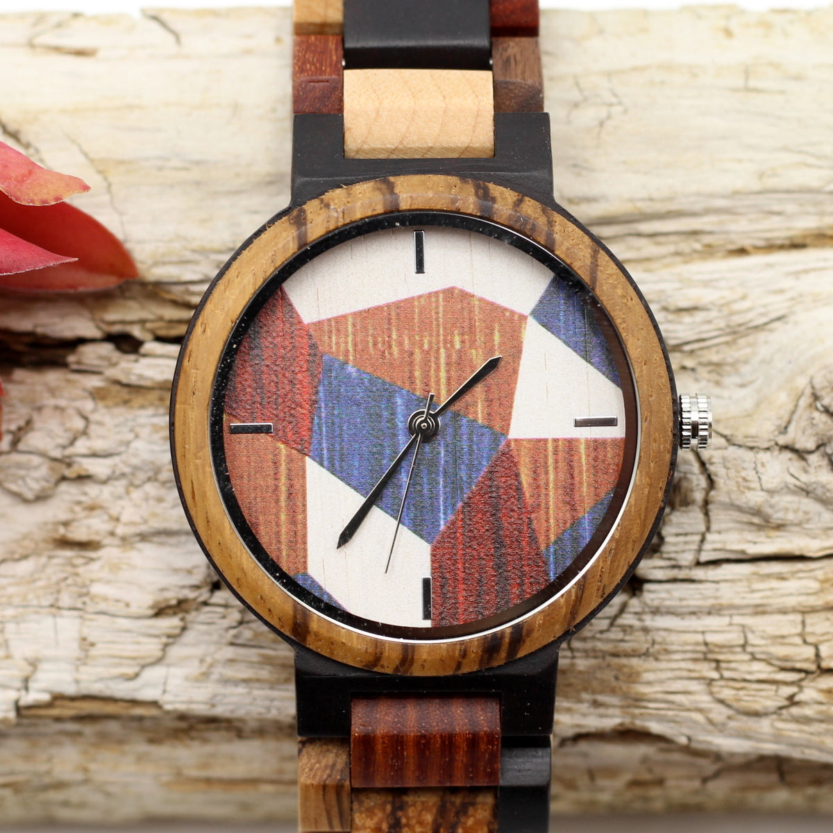 PICASSO Men's Multi-Tone Wooden Watch and Strap