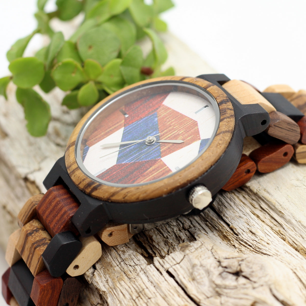 PICASSO Men's Multi-Tone Wooden Watch and Strap