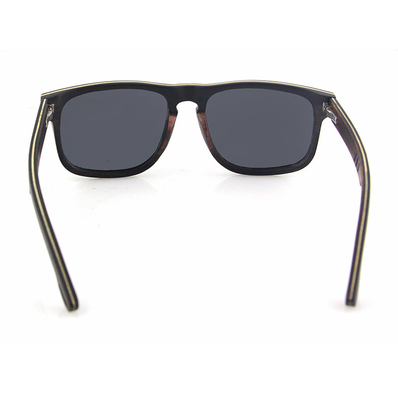 REDFORD Ebony Wood Men's Sunglasses Polarised Lens Cut-Out Arm