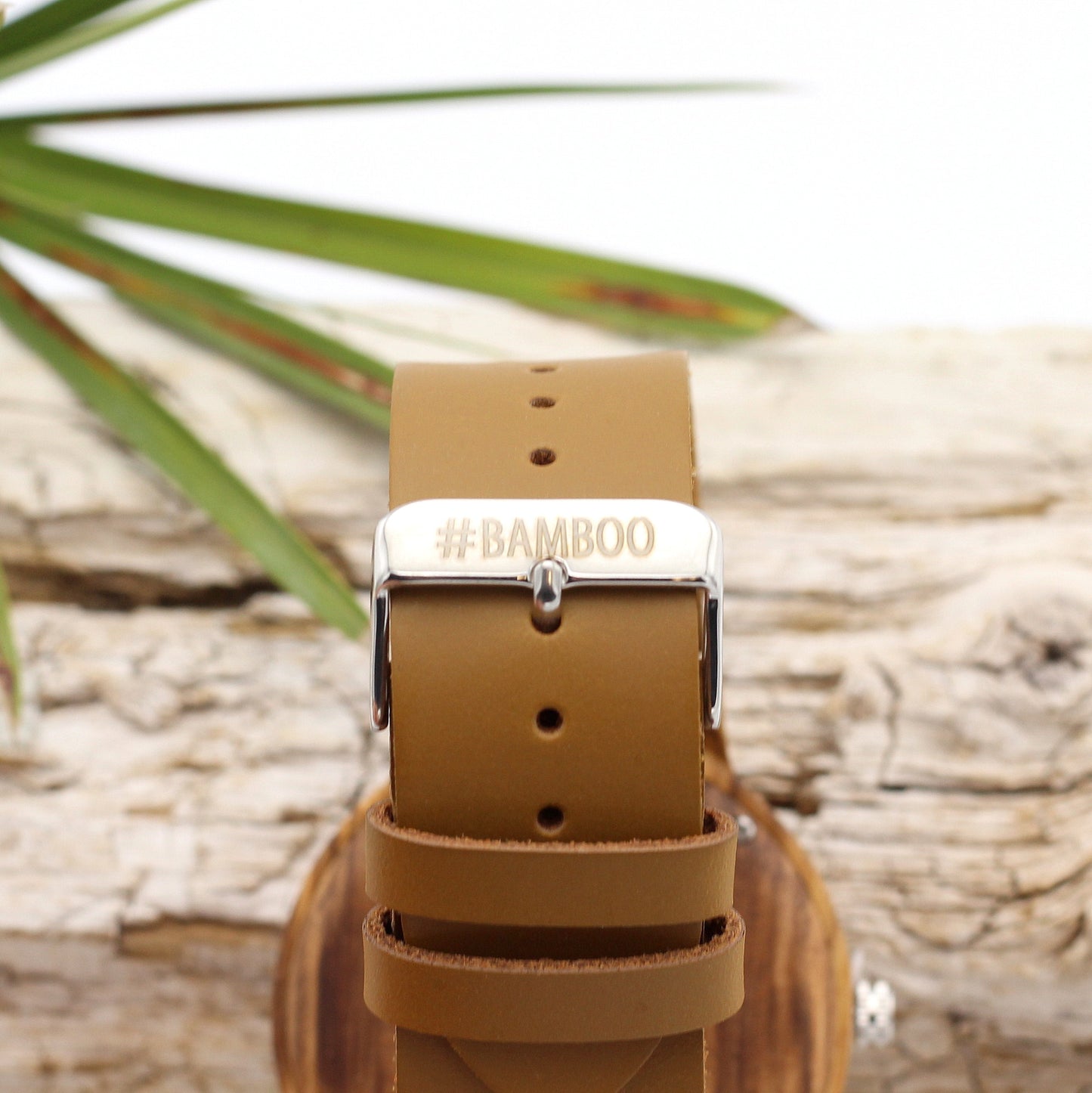 REV BROWN Men's Wooden Watch Leather Strap