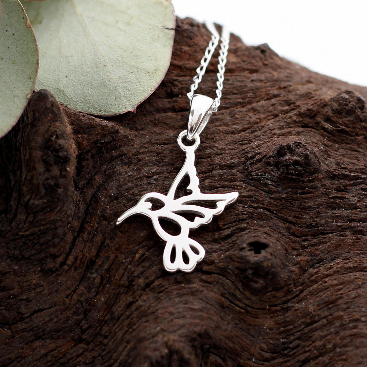 925 Sterling Silver Hummingbird Pendant, sold as a Pendant Only or on a 40cm Italian silver chain. 