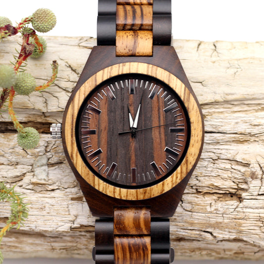 MANWOOD TYGER Men's Wooden Watch with Wood strap - Hashtag Bamboo