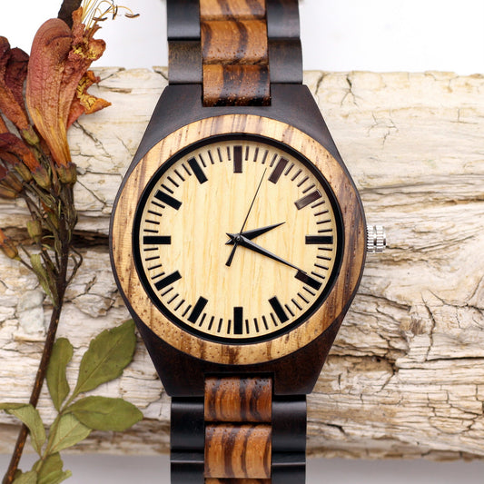 MANWOOD URBANE Men's Wooden Watch with Wood Strap - Hashtag Bamboo