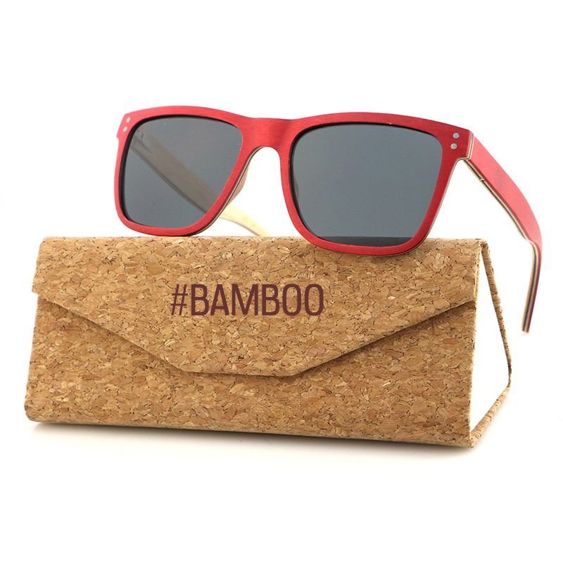 VASCO RED Men's Dyed Maple Wood Sunglasses Polarised Lens - Hashtag Bamboo