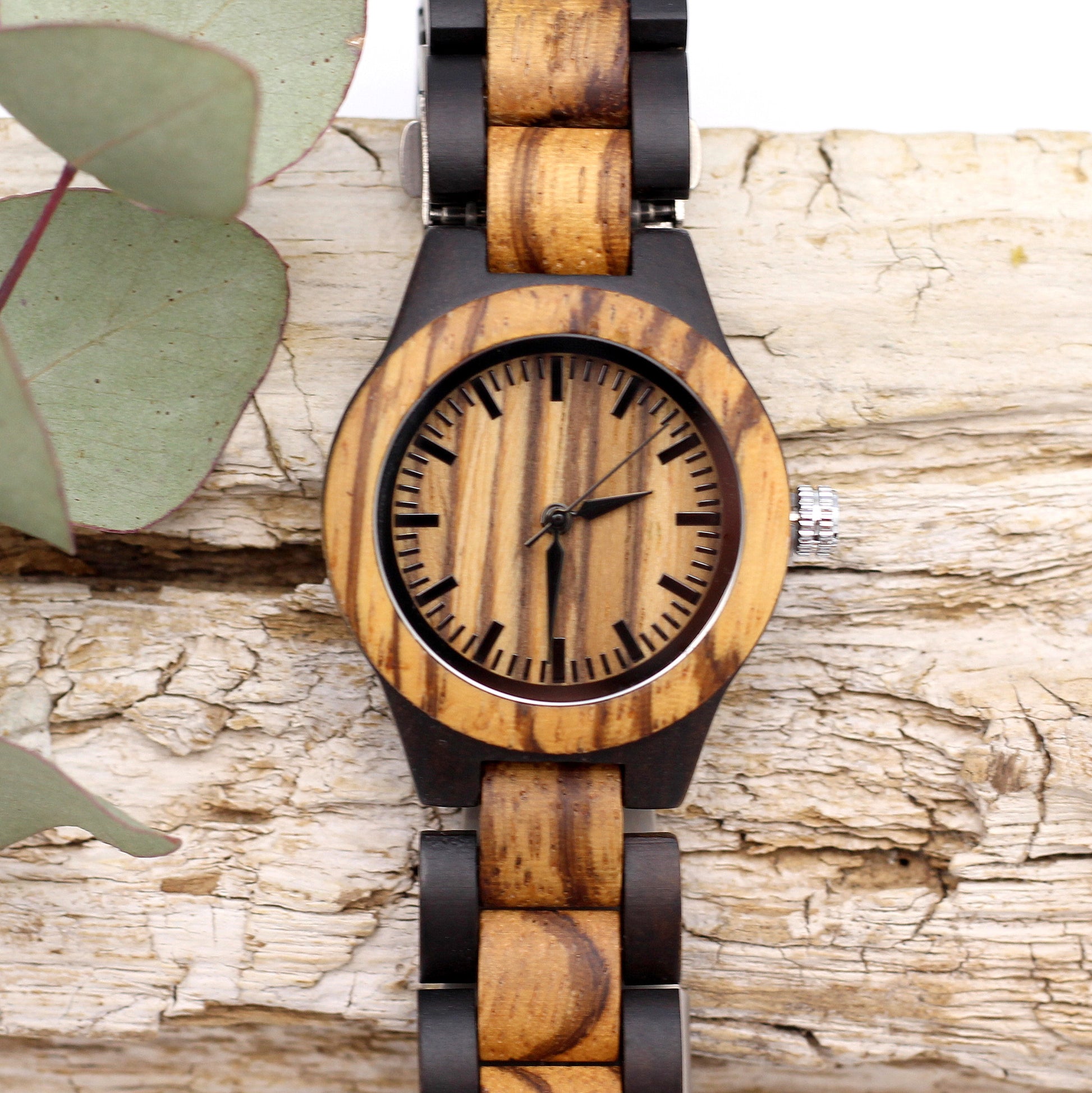 ZEBORA COUPLES Matching His & Hers Solid Wooden Watch - Hashtag Bamboo