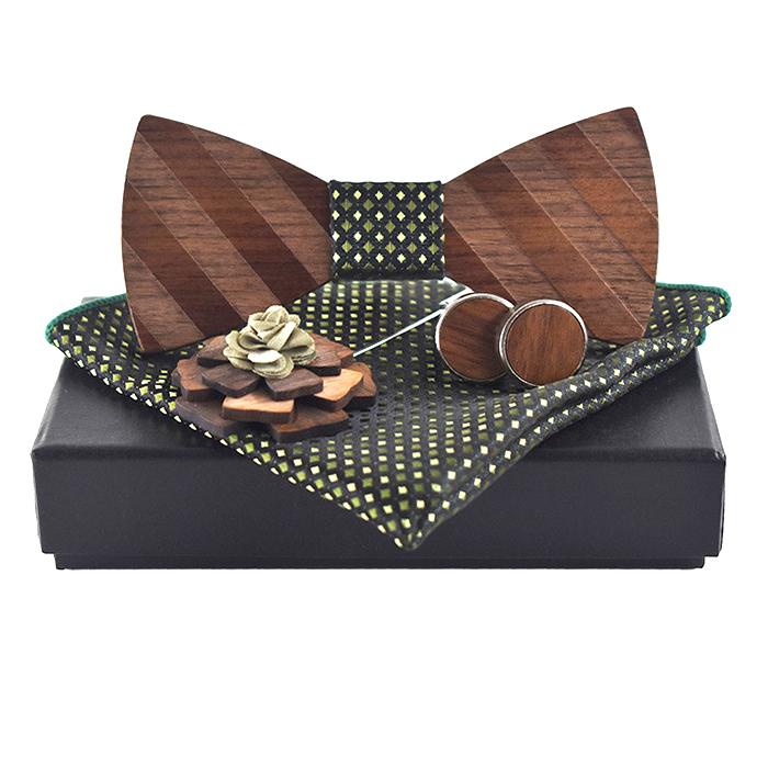 Wooden Bow Tie Combo Set - THE ARGYLE - Hashtag Bamboo