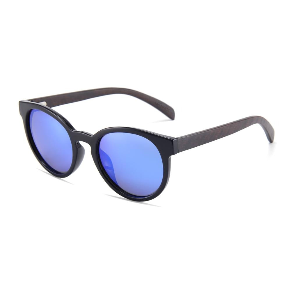 JOSS BLUE Sunglasses Polarised Lens Wooden Arms