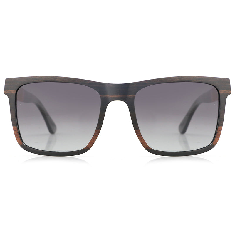 DIJON BLACK Men's Wooden Sunglasses Polarised Lens