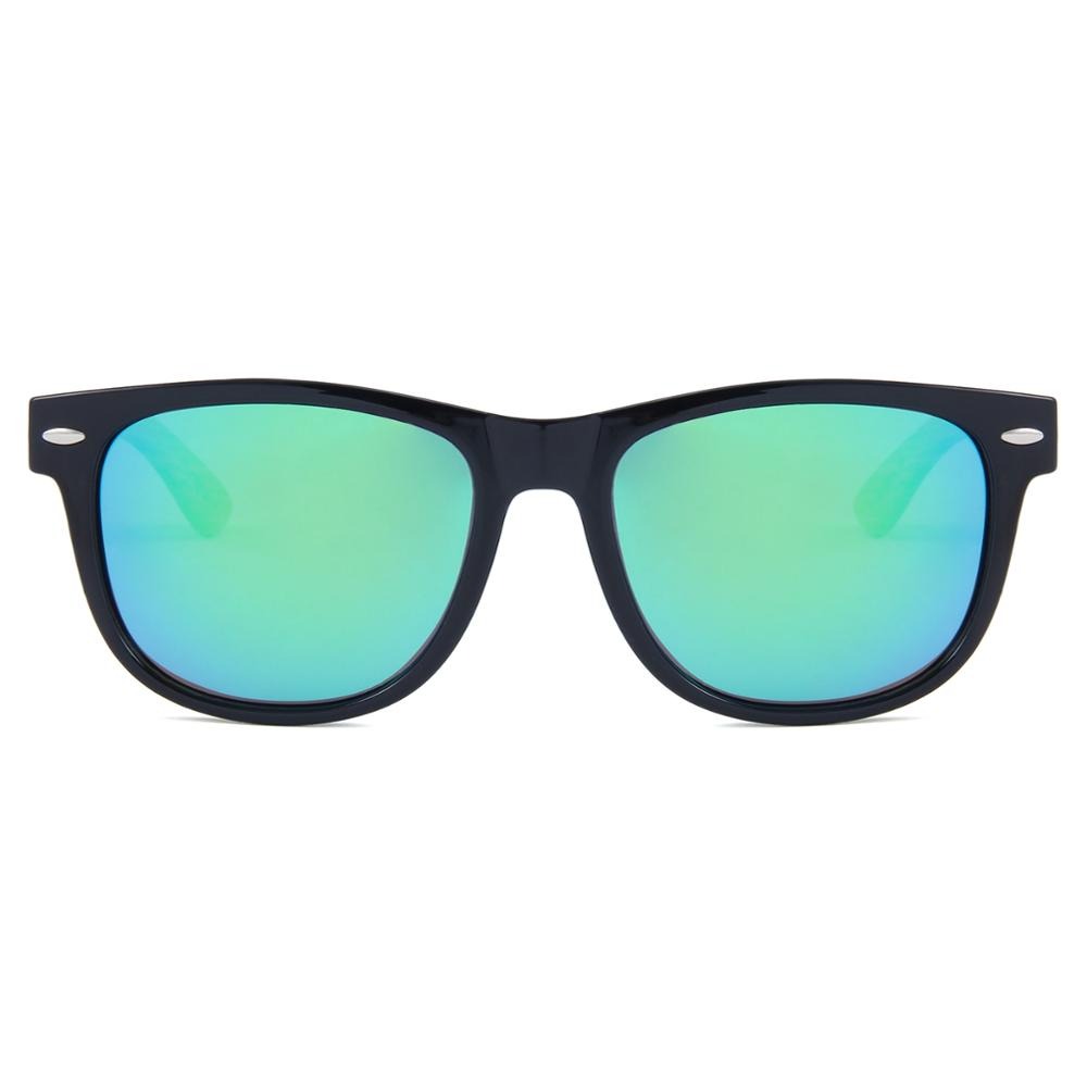 VAYA GREEN Sunglasses Polarised Mirror Lens Wooden Arms