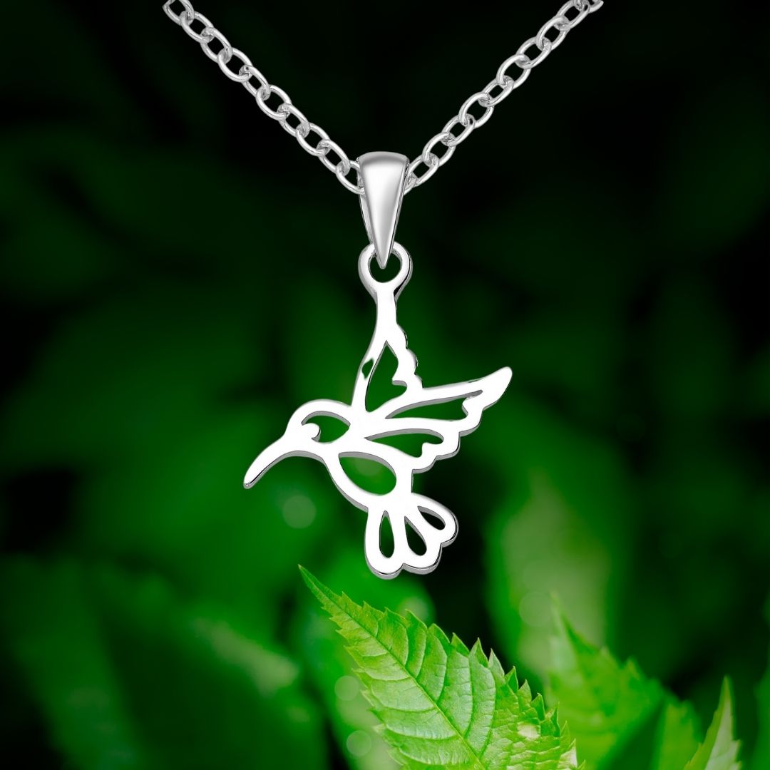 925 Sterling Silver Hummingbird Pendant, sold as a Pendant Only or on a 40cm Italian silver chain.