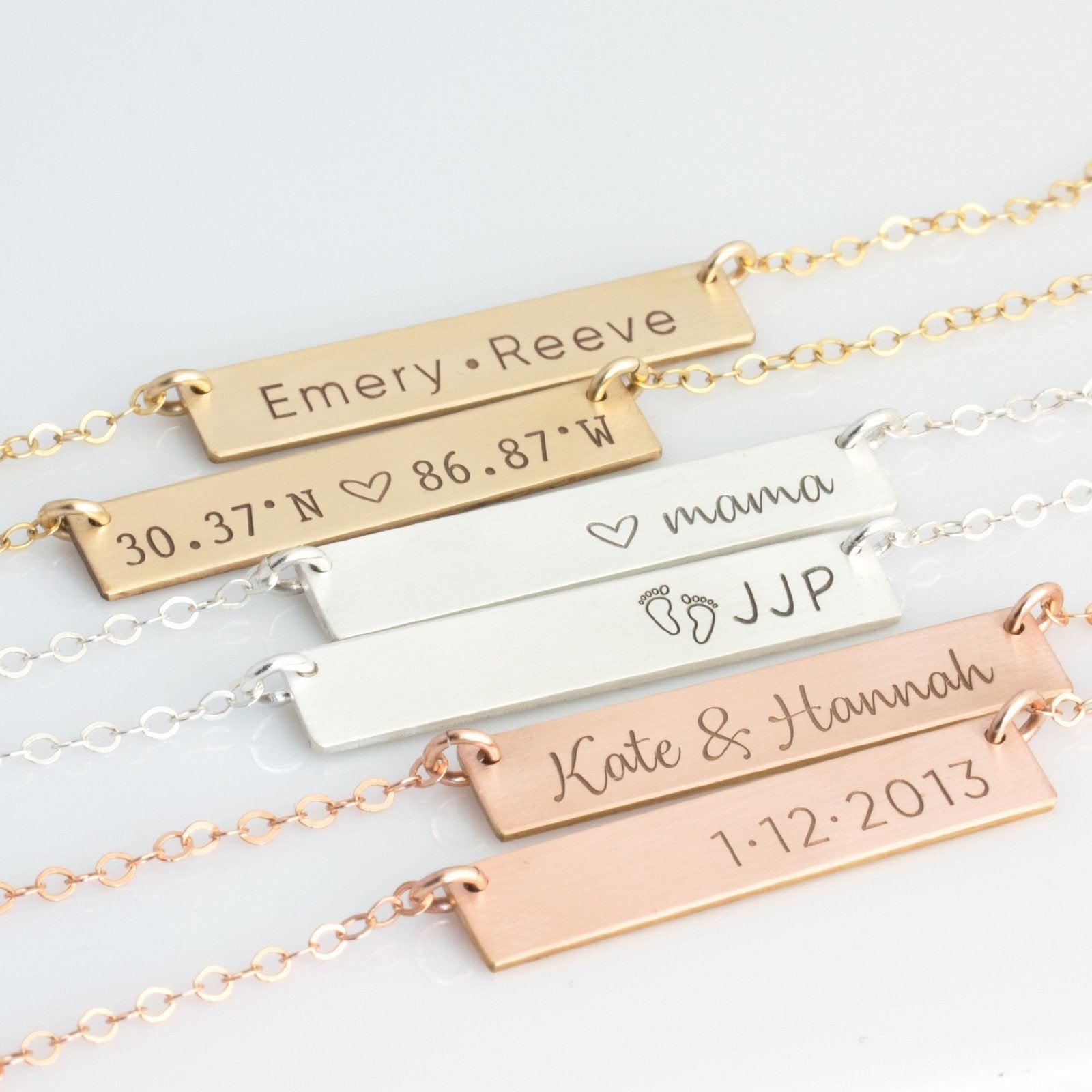 Stainless steel gold bar pendant with free name engraving, gift idea, in-house engraving Hashtag Bamboo, fast shipping anywhere in SA.