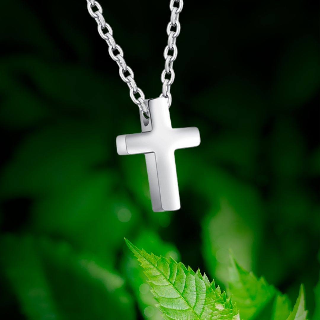 Stainless Steel Cross on Chain Silver - Hashtag Bamboo