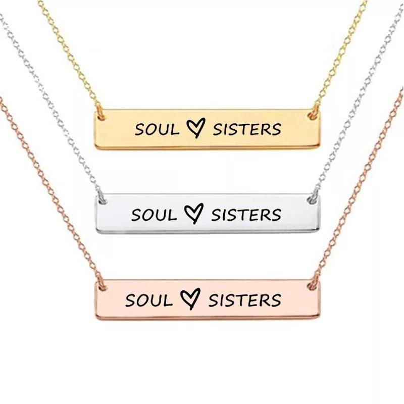 Stainless steel silver gold bar pendant with free name engraving, gift idea, in-house engraving Hashtag Bamboo, fast shipping anywhere in SA.
