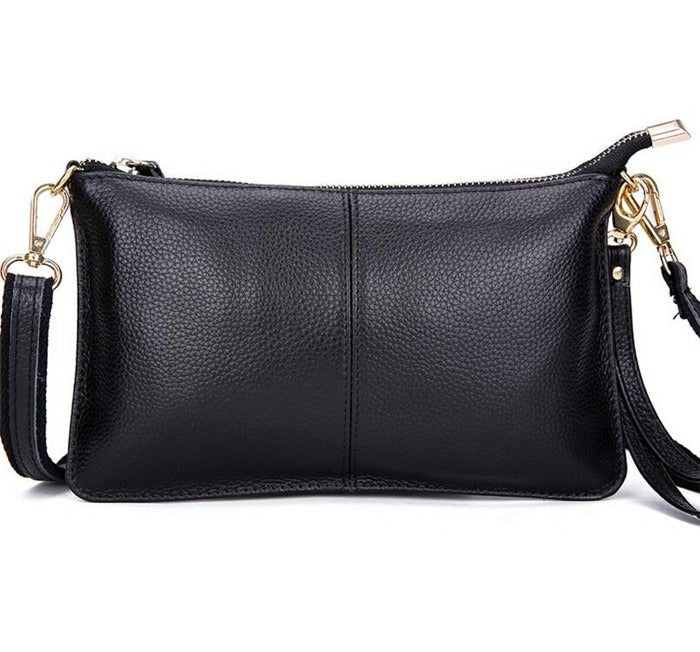 Ladies Genuine Leather Wallet Travel Bag BLACK