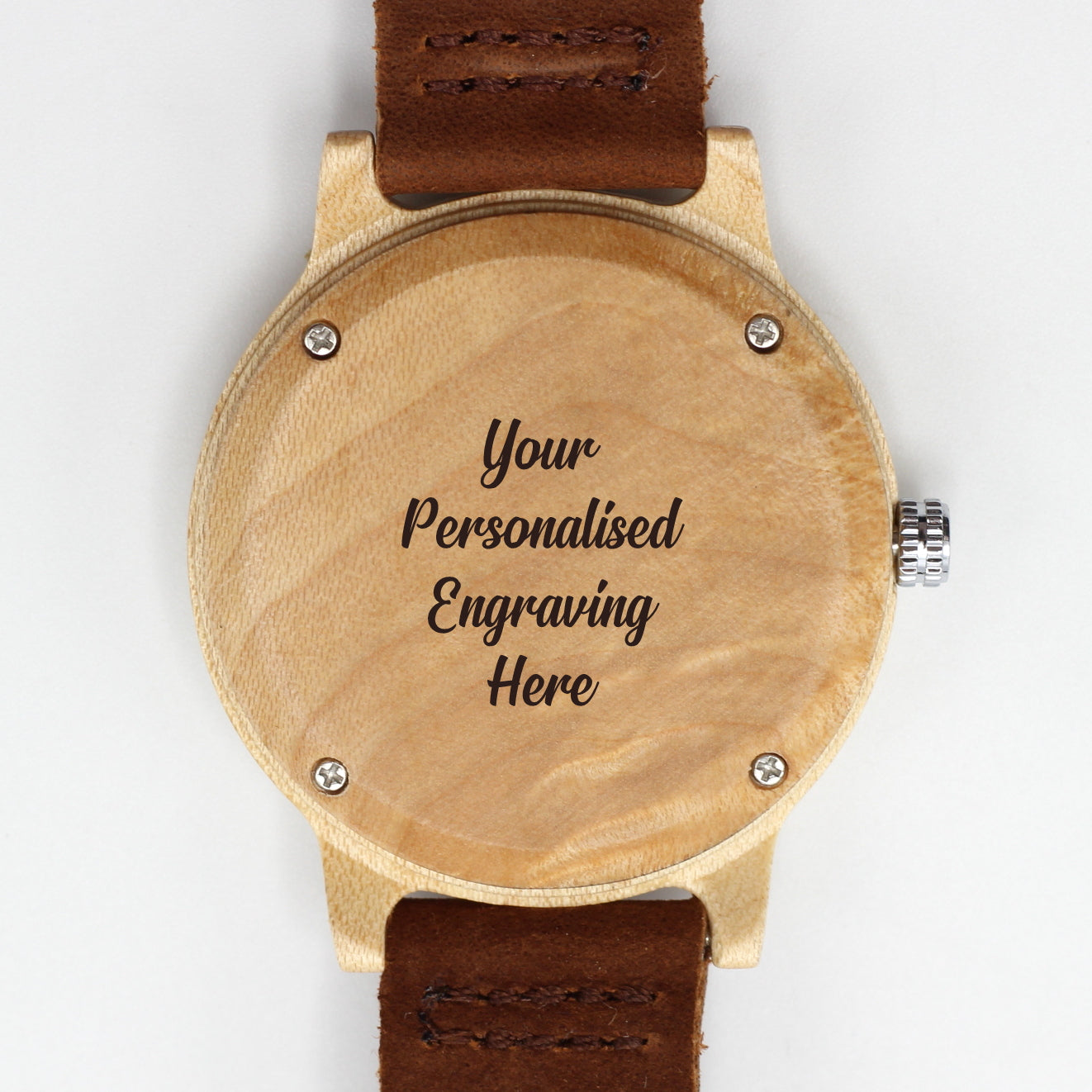 LADIES Wooden Watch Bamboo with Tan Leather Strap - THE WOODY OKES - Hashtag Bamboo